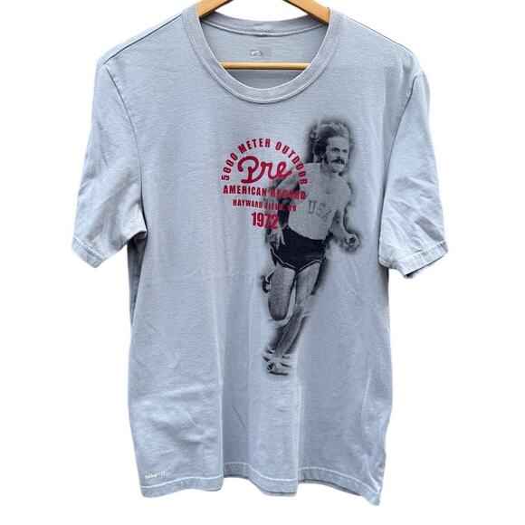 Prefontaine Nike 5000 Meter Outdoor record gray running shirt Size Large - Picture 1 of 6